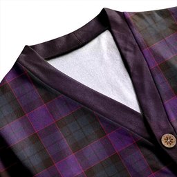 Scottish Ferguson of Balquhidder Weathered Clan Crest Tartan V neck Knitted Fleece Cardigans
