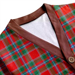 Scottish Drummond of Perth Ancient Clan Crest Tartan V neck Knitted Fleece Cardigans