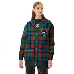 Scottish Curry (Currie) Modern Clan Crest Tartan V neck Knitted Fleece Cardigans