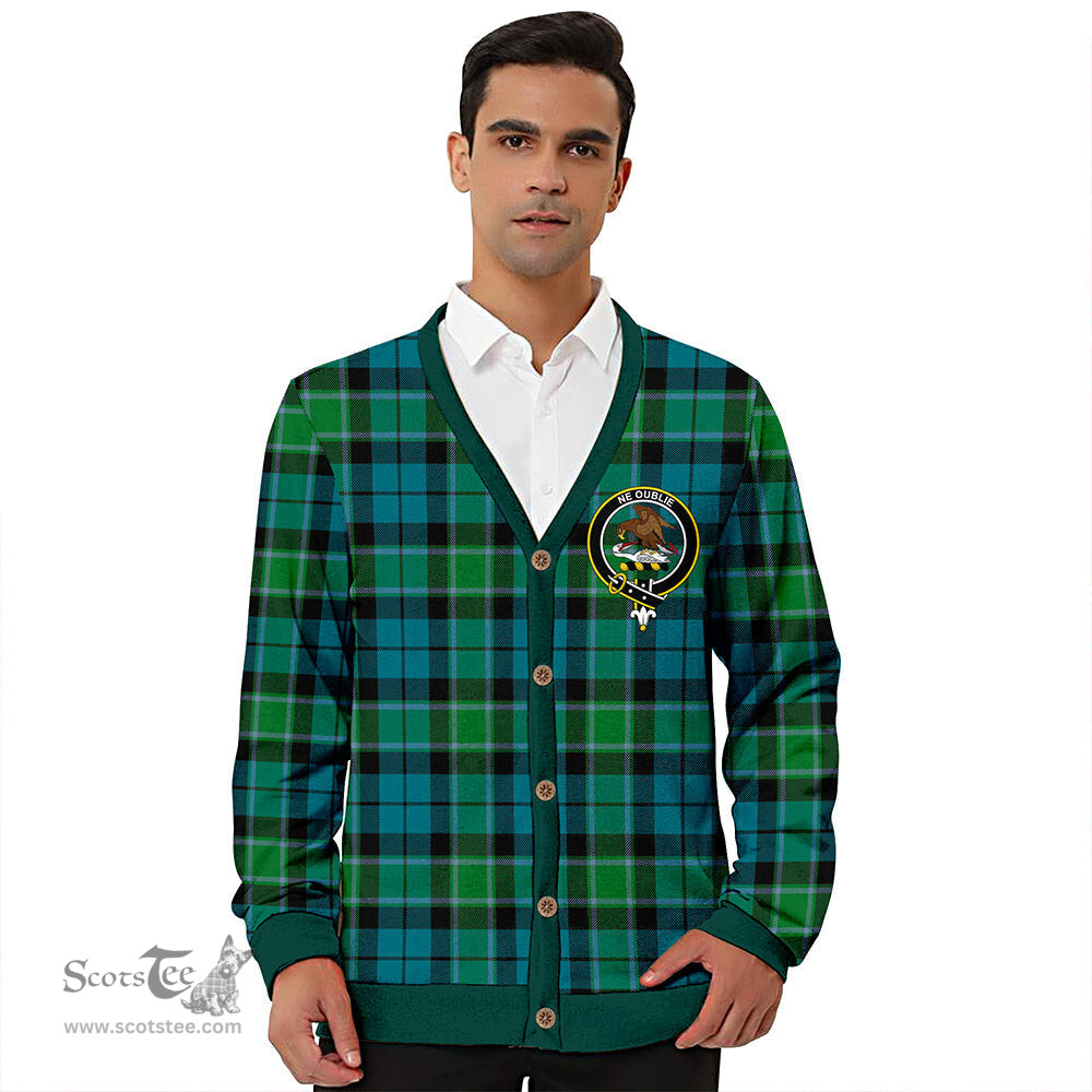 Scottish Graham of Menteith Ancient Clan Crest Tartan V neck Knitted Fleece Cardigans