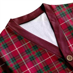 Scottish Hunter of Bute (Michael Maroon) Modern Clan Crest Tartan V neck Knitted Fleece Cardigans
