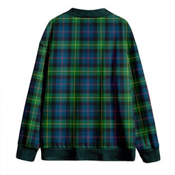 Scottish Huntly Gordon Gathering 2000 Modern Clan Crest Tartan V neck Knitted Fleece Cardigans