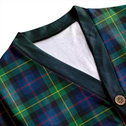 Scottish Huntly Gordon Gathering 2000 Modern Clan Crest Tartan V neck Knitted Fleece Cardigans