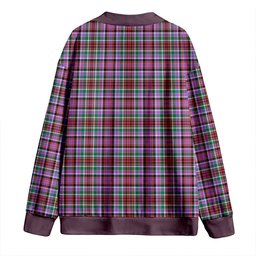 Scottish Huntly Ancient Clan Crest Tartan V neck Knitted Fleece Cardigans