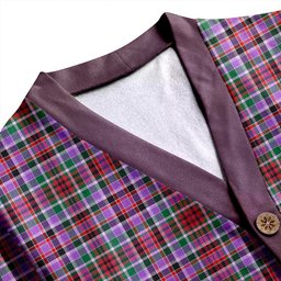 Scottish Huntly Ancient Clan Crest Tartan V neck Knitted Fleece Cardigans