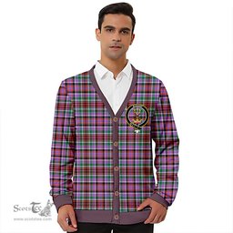 Scottish Huntly Ancient Clan Crest Tartan V neck Knitted Fleece Cardigans