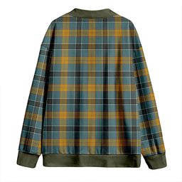 Scottish Laing (Lang) Weathered Clan Crest Tartan V neck Knitted Fleece Cardigans