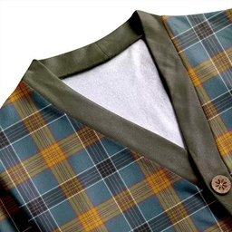 Scottish Laing (Lang) Weathered Clan Crest Tartan V neck Knitted Fleece Cardigans