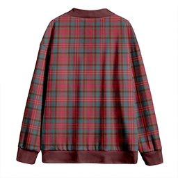 Scottish Leighton Weathered Clan Crest Tartan V neck Knitted Fleece Cardigans
