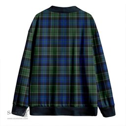 Scottish Lennie Modern Clan Crest Tartan V neck Knitted Fleece Cardigans