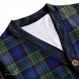 Scottish Lennie Modern Clan Crest Tartan V neck Knitted Fleece Cardigans