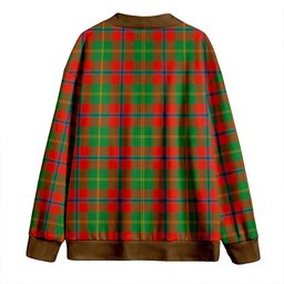 Scottish Hutcheson Ancient Clan Crest Tartan V neck Knitted Fleece Cardigans