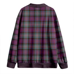 Scottish MacDonell of Glengarry Weathered Clan Crest Tartan V neck Knitted Fleece Cardigans