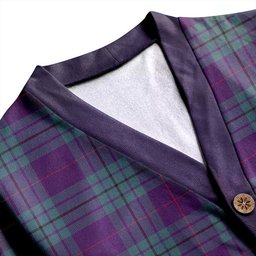 Scottish Hutton Weathered Clan Crest Tartan V neck Knitted Fleece Cardigans