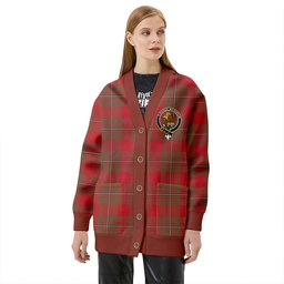 Scottish MacGregor of Cardney (Gregor of Cardney) Weathered Clan Crest Tartan V neck Knitted Fleece Cardigans