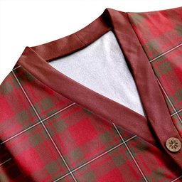 Scottish MacGregor of Cardney (Gregor of Cardney) Weathered Clan Crest Tartan V neck Knitted Fleece Cardigans