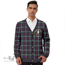 Scottish Lamont (MacLamont) Weathered Clan Crest Tartan V neck Knitted Fleece Cardigans