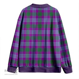 Scottish Lang (Laing) Ancient Clan Crest Tartan V neck Knitted Fleece Cardigans