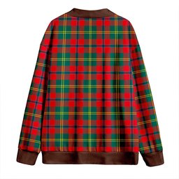 Scottish Hutcheson Modern Clan Crest Tartan V neck Knitted Fleece Cardigans