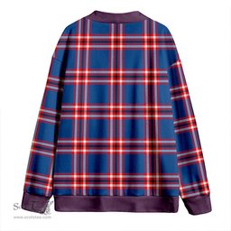 Scottish Laing of Archiestown (Lang of Archiestown) Modern Clan Crest Tartan V neck Knitted Fleece Cardigans