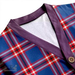 Scottish Laing of Archiestown (Lang of Archiestown) Modern Clan Crest Tartan V neck Knitted Fleece Cardigans
