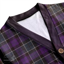 Scottish Lennie Weathered Clan Crest Tartan V neck Knitted Fleece Cardigans