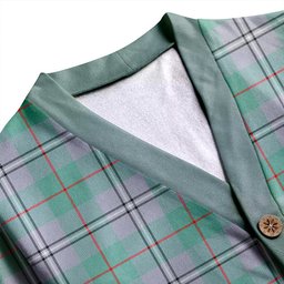 Scottish Irvine of Glentulchan Ancient Clan Crest Tartan V neck Knitted Fleece Cardigans