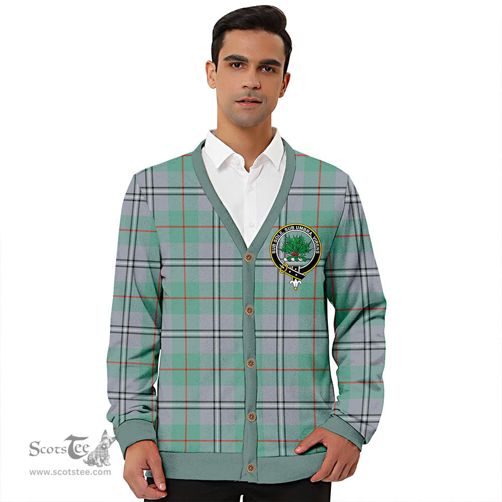 Scottish Irvine of Glentulchan Ancient Clan Crest Tartan V neck Knitted Fleece Cardigans