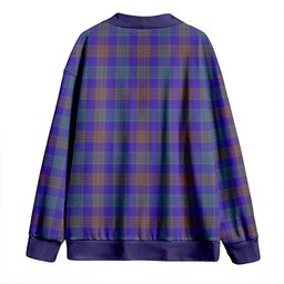 Scottish Lang (Laing) Weathered Clan Crest Tartan V neck Knitted Fleece Cardigans