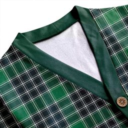 Scottish MacDonald Lord of the Isles; Hunting Modern Clan Crest Tartan V neck Knitted Fleece Cardigans
