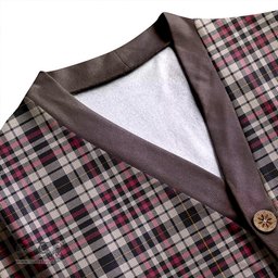 Scottish Little Arisaid Ancient Clan Crest Tartan V neck Knitted Fleece Cardigans