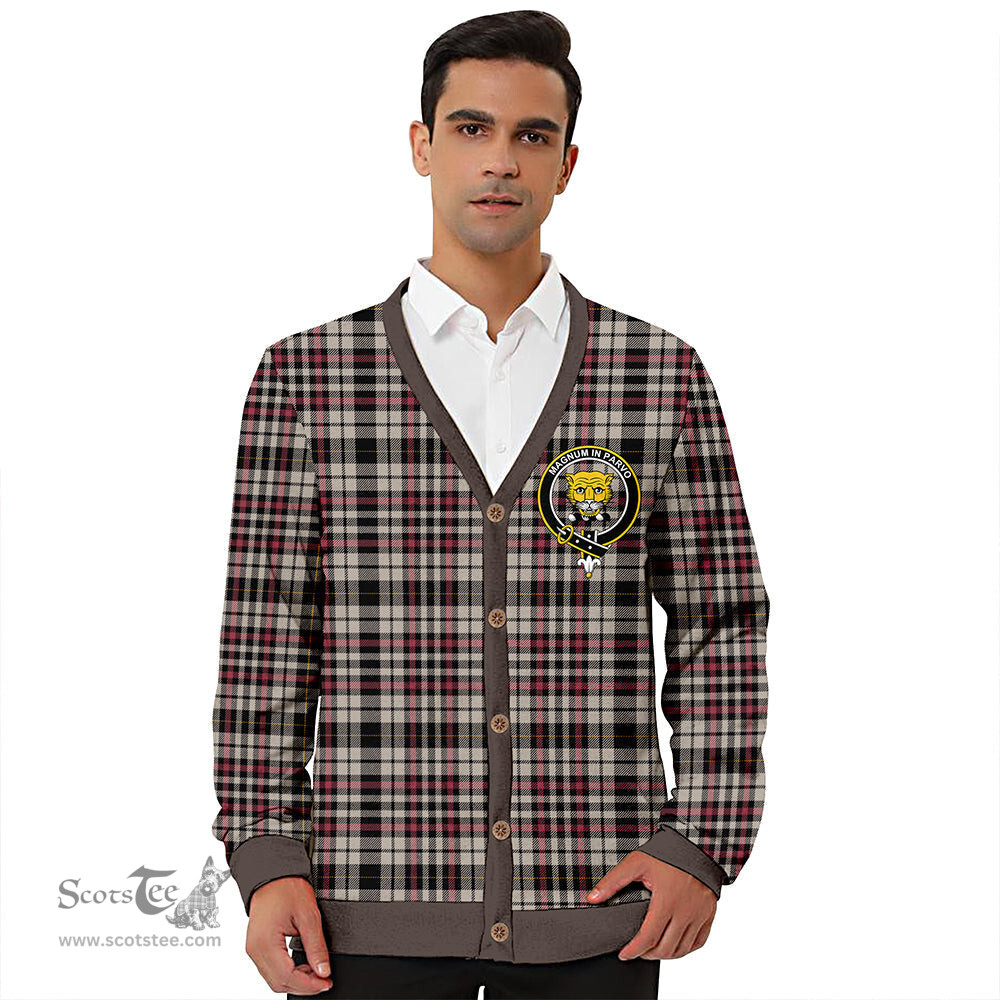 Scottish Little Arisaid Ancient Clan Crest Tartan V neck Knitted Fleece Cardigans