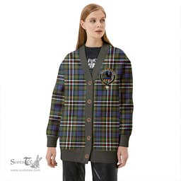 Scottish MacDonell of Glengarry Dress Weathered Clan Crest Tartan V neck Knitted Fleece Cardigans