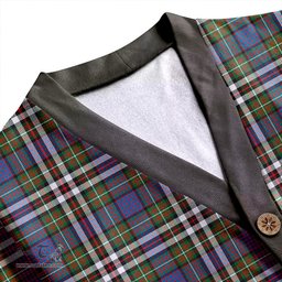 Scottish MacDonell of Glengarry Dress Weathered Clan Crest Tartan V neck Knitted Fleece Cardigans