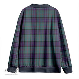 Scottish Lauder Weathered Clan Crest Tartan V neck Knitted Fleece Cardigans