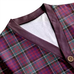 Scottish MacDonald of Clanranald Weathered Clan Crest Tartan V neck Knitted Fleece Cardigans