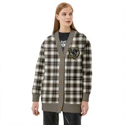Scottish MacFie of Colonsay Dress (MacPhee of Colonsay Dress) Weathered Clan Crest Tartan V neck Knitted Fleece Cardigans