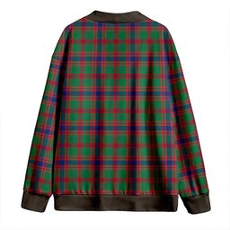 Scottish Logan Light Modern Clan Crest Tartan V neck Knitted Fleece Cardigans