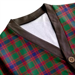 Scottish Logan Light Modern Clan Crest Tartan V neck Knitted Fleece Cardigans