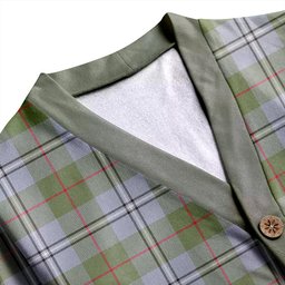 Scottish Irvine of Glentulchan Weathered Clan Crest Tartan V neck Knitted Fleece Cardigans