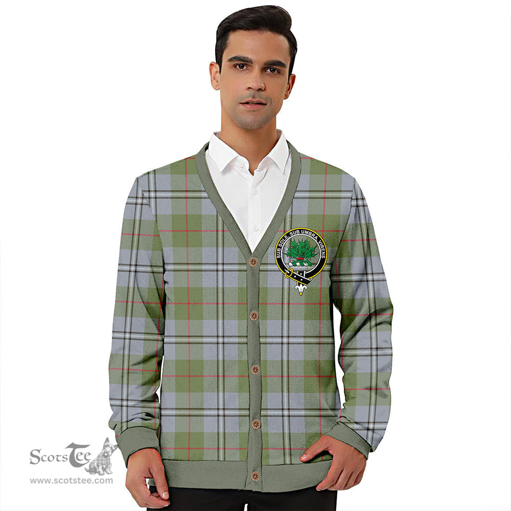 Scottish Irvine of Glentulchan Weathered Clan Crest Tartan V neck Knitted Fleece Cardigans