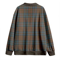 Scottish Lockhart Weathered Clan Crest Tartan V neck Knitted Fleece Cardigans