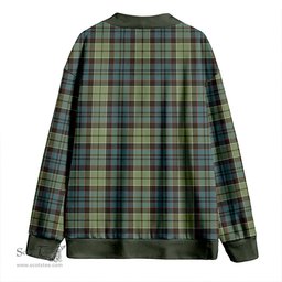 Scottish MacIsaac Weathered Clan Crest Tartan V neck Knitted Fleece Cardigans
