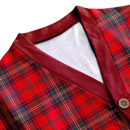 Scottish MacClure Modern Clan Crest Tartan V neck Knitted Fleece Cardigans