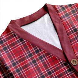 Scottish MacDonald of Lochmaddy (Donald of Loch Mhaddy) Weathered Clan Crest Tartan V neck Knitted Fleece Cardigans
