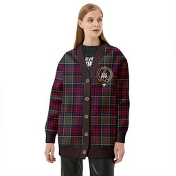 Scottish MacDonald of Clanranald Modern Clan Crest Tartan V neck Knitted Fleece Cardigans