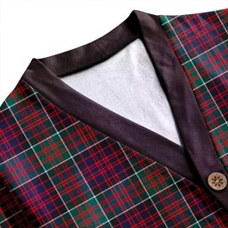 Scottish MacDonald of Clanranald Modern Clan Crest Tartan V neck Knitted Fleece Cardigans