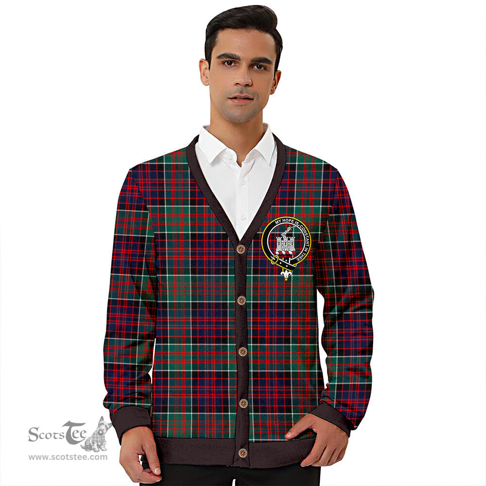 Scottish MacDonald of Clanranald Modern Clan Crest Tartan V neck Knitted Fleece Cardigans
