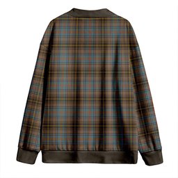 Scottish MacInnes Weathered Clan Crest Tartan V neck Knitted Fleece Cardigans
