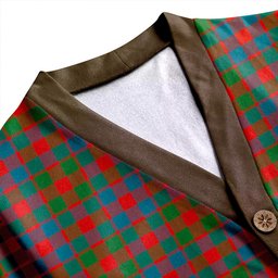 Scottish MacGowan (Gow) Ancient Clan Crest Tartan V neck Knitted Fleece Cardigans
